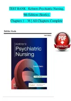 TEST BANK - Keltners Psychiatric Nursing&comma; &NewLine;9th Edition &lpar;Steele&rpar;&comma;  &NewLine;Chapters 1 - 36 &vert; All Chapters Complete