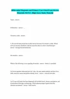 NR 511 Differential Diagnosis and Primary Care Final Exam Review Question and answers verified to pass 20262027 Guaranteed Pass