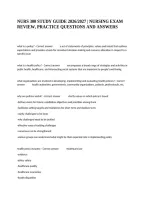 Nurs 300 Study Guide 2026&sol;2027 &vert; Nursing Exam Review&comma; Practice Questions And Answers