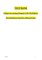 Test Bank for College Accounting&comma; 17th Edition by David Haddock&comma; John Price&comma; and Michael Farina&NewLine;