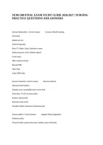 Nurs 300 Final Exam Study Guide 2026&sol;2027 &vert; Nursing Practice Questions And Answers