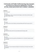 Community and Public Health Nursing&colon; Key Concepts&NewLine;and Historical Influences FREQUENTLY TESTED&NewLine;ACTUAL EXAM QUESTIONS WITH CORRECT ANSWERS