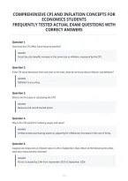 Comprehensive Cpi And Inflation Concepts For&NewLine;Economics Students&NewLine;Frequently Tested Actual Exam Questions With&NewLine;Correct Answers