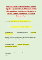 Wgu D265 Critical Thinking Reason and Evidence &NewLine;Objective Assessment Exam&colon; 100&percnt; Expert Verified &NewLine;Study Guide Real Testing 2026&vert;2027 Questions &NewLine;Detailed Answers and Instructor Note For A&plus; &NewLine;Guaranteed Pass