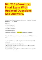 Bio 210 &lpar;Genetics&rpar; Final Exam With Updated Questions And Answers&period;