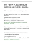 Con 1400V Final Exam Complete&NewLine;Questions And Answers Graded A&plus;&NewLine;