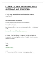 Con 1400V Final Exam Final Paper&NewLine;Questions And Solutions