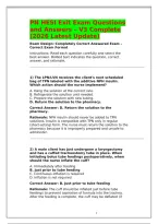PN HESI Exit Exam Questions and Answers V3 Complete &ndash; 2026 Latest Update &vert; 140 Correctly Answered LPN&sol;LVN Exam Questions with Detailed Rationales&NewLine;&NewLine;