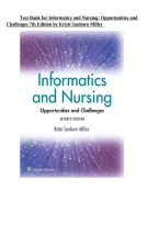 TEST BANK for Informatics and Nursing&colon; Opportunities and Challenges 7th Edition by Kristi Sanborn Miller &vert; Complete Chapters &vert; Questions & Answers&NewLine;&NewLine;