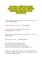 Iec Final  Complete Exam &NewLine;Questions And 100&percnt; Verified &NewLine;Answers &lpar;2026&sol;2027&rpar; Pass &NewLine;Guarantee
