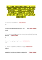 Iec Year 3 Exam Newest Actual &NewLine;Exam Complete Questions And &NewLine;Correct Detailed Answers &NewLine;&lpar;Verified Answers&rpar; &vert;Already &NewLine;Graded A&plus;&vert;&vert;Brand New Version &NewLine;2026&sol;2027&excl;&excl;&excl; 