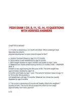 Peds Exam 1 Ch&period; 9&comma; 11&comma; 12&comma; 14&comma; 15 Questions With Verified Answers