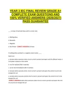 Year 3 Iec Final Review Grade A&plus; &NewLine;Complete Exam Questions And &NewLine;100&percnt; Verified Answers &lpar;2026&sol;2027&rpar; &NewLine;Pass Guarantee 