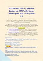 NCLEX Practice Exam 1 &vert; Study Guide Questions with 100&percnt; Verified Answers &vert;Newest Update 2026 &ndash; 2027 &lpar;Graded A&plus;&rpar;&NewLine;