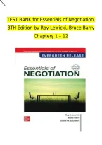 TEST BANK for Essentials of Negotiation 8th Edition by Roy Lewicki&comma; Bruce Barry & David Saunders &vert; Chapters 1&ndash;12 &vert; Complete Q&A&NewLine;&NewLine;