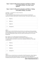Bates&rsquo; Guide to Physical Examination and History Taking 13th Edition Test Bank &ndash; Bickley Practice Questions and Answers