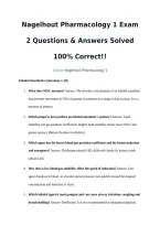 Nagelhout Pharmacology 1 Exam 2 Questions & Answers Solved 100&percnt; Correct&excl;&excl;