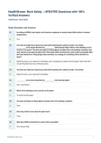 HealthStream&colon; Back Safety &ndash; UPDATED Questions with 100&percnt;&NewLine;Verified Answers