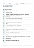 Healthstream&colon; Child abuse and Neglect &ndash; UPDATED Questions with&NewLine;100&percnt; Verified Answers