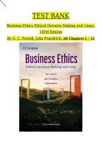TEST BANK for Business Ethics&colon; Ethical Decision Making and Cases 14th Edition by O&period; C&period; Ferrell&comma; John Fraedrich & Linda Ferrell &vert; Chapters 1&ndash;12 &vert; Complete Q&A&NewLine;&NewLine;