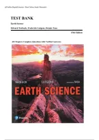 Test Bank for Earth Science 15th Edition by Tarbuck&comma; Lutgens & Tasa &ndash; All Chapters Complete Questions with Verified Answers