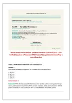 Massachusetts Fire Protection Sprinkler Contractor Exam 2026&sol;2027 &vert; 150 &NewLine;Verified Questions & Answers &vert; MA Division of Occupational Licensure Prep &vert; &NewLine;Instant Download
