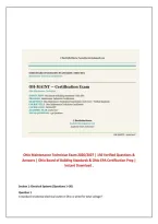 Ohio Maintenance Technician Exam 2026&sol;2027 &vert; 150 Verified Questions & &NewLine;Answers &vert; Ohio Board of Building Standards & Ohio EPA Certification Prep &vert; &NewLine;Instant Download &period;
