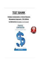 TEST BANK FOR Strategic Compensation A Human Resource Management Approach&comma; 11th Edition by Joseph J&period; Martocchio &lpar;Author&rpar; Chapters 1-14
