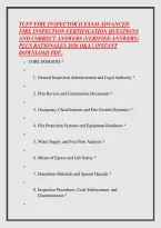 Tcfp Fire Inspector Ii Exam Advanced &NewLine;Fire Inspection Certification Questions &NewLine;And Correct Answers &lpar;Verified Answers&rpar; &NewLine;Plus Rationales 2026 Q&A &vert; Instant &NewLine;Download Pdf&period; 