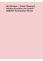NR 224 Exam 1 &ndash; Critical Thinking & Infection Prevention and Control 2026&lowbar;2027 Nursing Exam Review