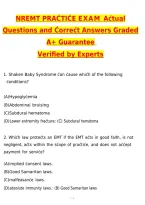 NREMT Practice Exam 2027 &vert; Actual Exam Questions & Verified Answers &vert; Latest &lpar;Latest 2026 &sol; 2027 Update&rpar; A&plus; Grade Complete