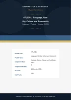AFL1501 Assignment 5 Portfolio Semester 2 2026 Due 28 October 2026