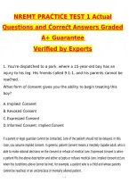 NREMT Practice Test 1 2027 &vert; Actual Exam Questions & Verified Answers &vert; Latest &lpar;Latest 2026 &sol; 2027 Update&rpar; A&plus; Grade Complete