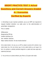 NREMT Practice Test 2 2027 &vert; Actual Exam Questions & Verified Answers &vert; Latest &lpar;Latest 2026 &sol; 2027 Update&rpar; A&plus; Grade Complete