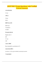 ASCP MLT Exam Questions with Verified&NewLine;Correct Answers