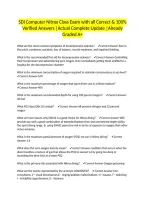 SDI Computer Nitrox Class Exam with all Correct & 100&percnt; Verified Answers &vert;Actual Complete Update &vert;Already Graded A&plus;