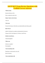 ASCP MLT Exam Review Questions with&NewLine;Verified Correct Answers