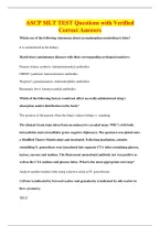 ASCP MLT TEST Questions with Verified&NewLine;Correct Answers
