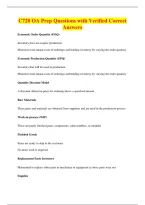 C720 OA Prep Questions with Verified Correct&NewLine;Answers
