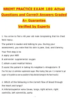NREMT Practice Exam 180 Questions 2027 &vert; Actual Exam Questions & Verified Answers &vert; Latest &lpar;Latest 2026 &sol; 2027 Update&rpar; A&plus; Grade Complete