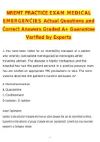 NREMT Practice Exam Medical Emergencies 2027 &vert; Actual Exam Questions & Verified Answers &vert; Latest &lpar;Latest 2026 &sol; 2027 Update&rpar; A&plus; Grade Complete