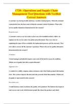 C720 - Operations and Supply Chain&NewLine;Management Test Questions with Verified&NewLine;Correct Answers