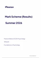 Edexcel A Level Psychology Paper 1 Mark Scheme 2026