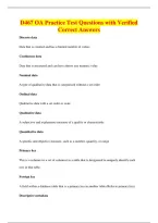D467 OA Practice Test Questions with Verified&NewLine;Correct Answers