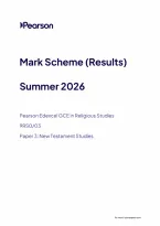 Edexcel A Level Religious Studies Paper 3&colon; New Testament Studies Mark Scheme 2026