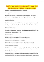 D685 - Practical Applications of Prompt Test&NewLine;Questions with Verified Correct Answers