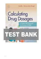 TEST BANK FOR Calculating Drug Dosages&colon; A Patient-Safe Approach to Nursing and Math Third Edition by Sandra Luz Martinez de Castillo &comma; Maryanne Werner-McCullough&period;ISBN&colon;978-1719649780 COMPLETE GUIDE All CHAPTERS COVERED 100&percnt; VERIFIED A&plus; GRADE ASSURED&excl;&excl;&excl;&excl;&excl;