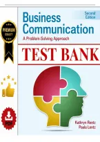 Test Bank for Business Communication&colon; A Problem-Solving Approach&comma; 2nd Edition &lpar;Lentz&comma; Rentz & Getchell&rpar; &vert; All Chapters 1&ndash;14 Covered&NewLine;