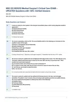 NSG 223 NSG233 Medical Surgical 3 Critical Care EXAM &ndash;&NewLine;UPDATED Questions with 100&percnt; Verified Answers