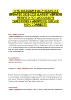 Psyc 406 Exam Fully Solved & &NewLine;Updated 2026-2027 &lpar;Latest Version &NewLine;Verified For Accuracy&rpar; &NewLine;&lpar;Questions &plus; Answers&rpar; Solved &NewLine;100&percnt; Correct&excl;&excl; 